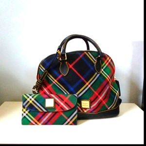 Dooney & Bourke large zip zip satchel & matching continental wallet.